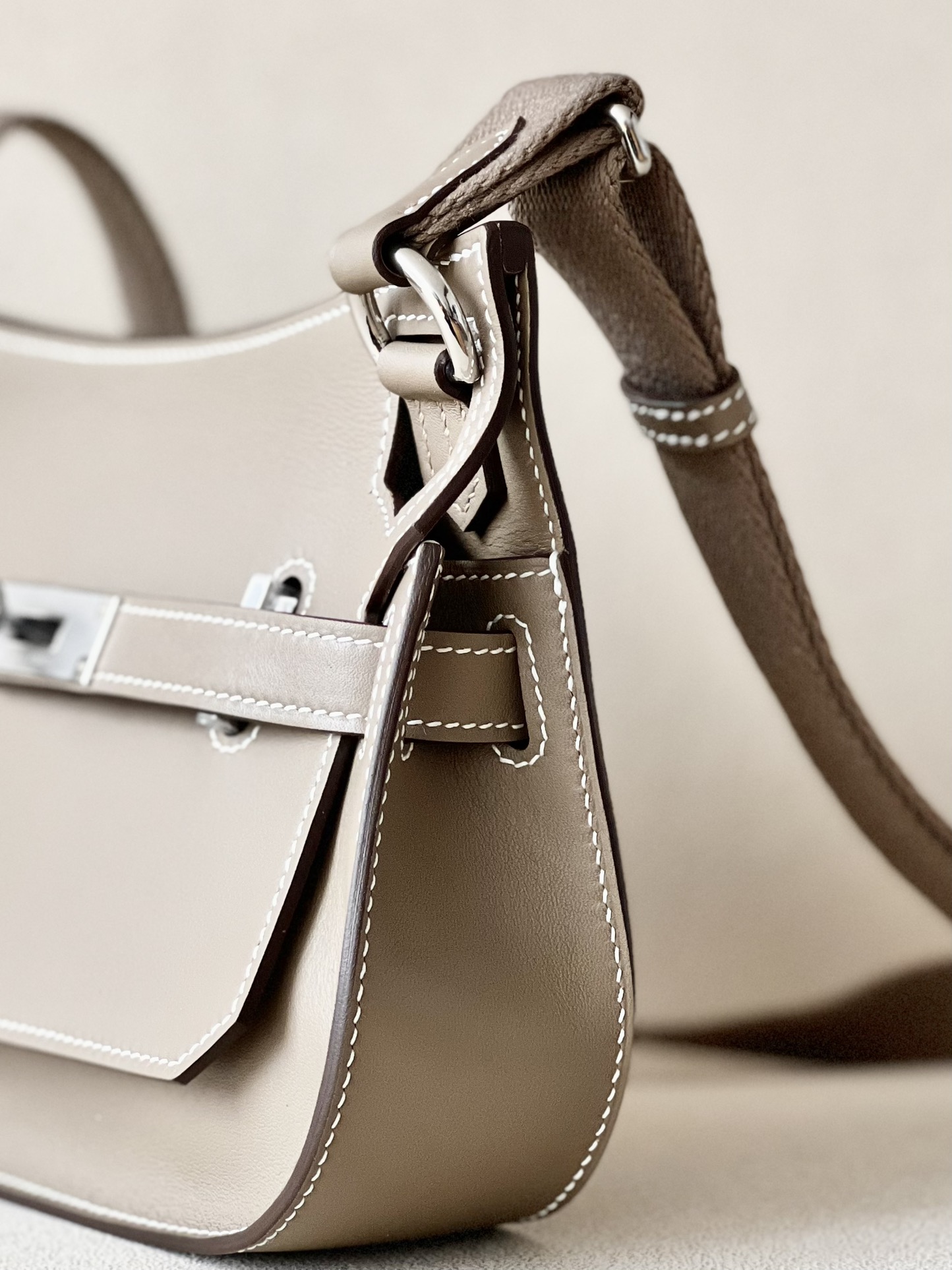 Hermes Jypsiere Mini Shoulder Bag In Gris Mouette Swift Leather